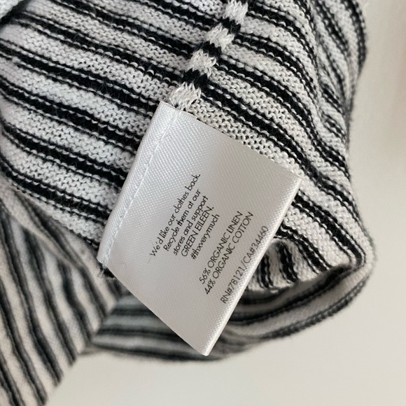 Eileen Fisher Boat-Neck Striped Linen Crew - Picture 3 of 4